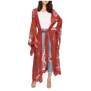 ZCRAVE MANDALA MANTRA KIMONO IN RED XL